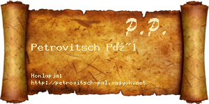 Petrovitsch Pál névjegykártya